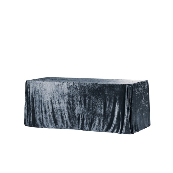 Velvet 90"x156" Rectangular Tablecloth - Dark Slate Blue - Picture 2 of 2